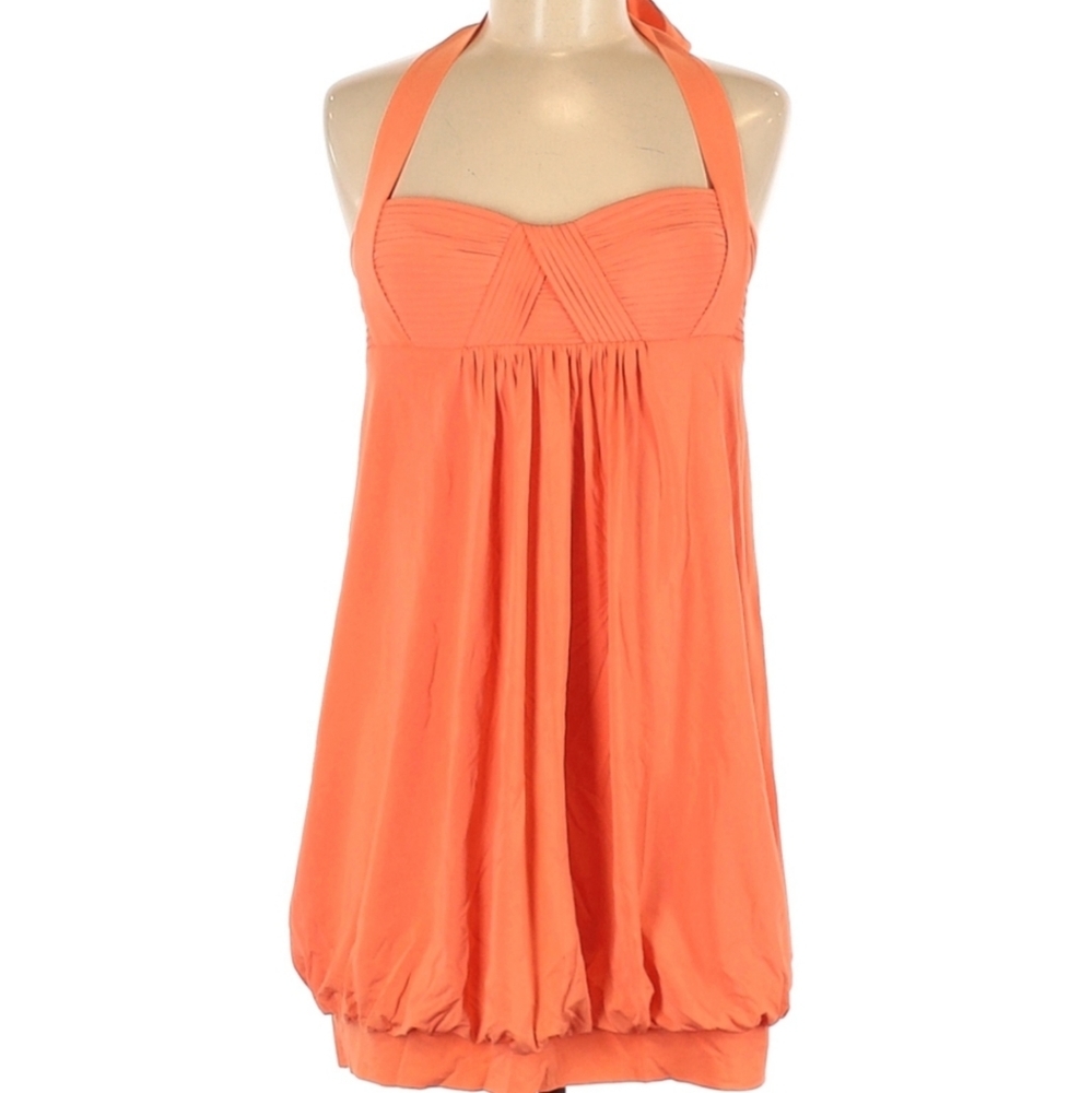 Bcbgeneration   tangerine bubble pleated haltered  dress